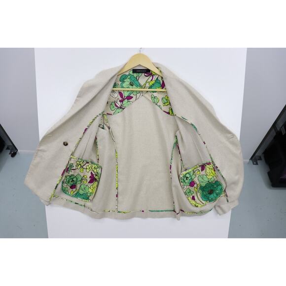 EMMA & GAIA Beige Blazer Jacket w Subtle Sparkle Double Breasted Size 44 (Large) - Picture 10 of 16